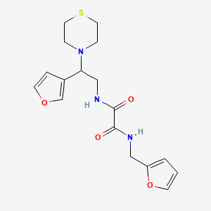 molecular formula C17H21N3O4S B2777142 N1-(furan-2-ylmethyl)-N2-(2-(furan-3-yl)-2-thiomorpholinoethyl)oxalamide CAS No. 2034514-62-8