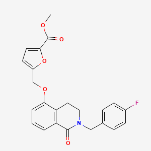 molecular formula C23H20FNO5 B2777151 Methyl 5-(((2-(4-fluorobenzyl)-1-oxo-1,2,3,4-tetrahydroisoquinolin-5-yl)oxy)methyl)furan-2-carboxylate CAS No. 850905-69-0