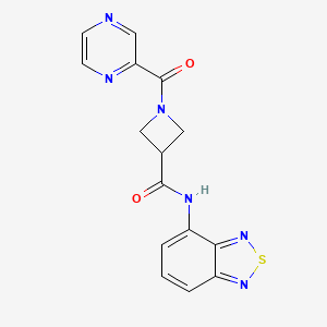 molecular formula C15H12N6O2S B2777167 N-(benzo[c][1,2,5]thiadiazol-4-yl)-1-(pyrazine-2-carbonyl)azetidine-3-carboxamide CAS No. 1448029-02-4