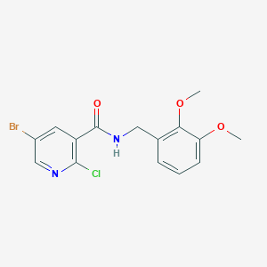 molecular formula C15H14BrClN2O3 B2777168 5-bromo-2-chloro-N-[(2,3-dimethoxyphenyl)methyl]pyridine-3-carboxamide CAS No. 1252434-29-9