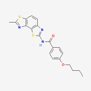 molecular formula C20H19N3O2S2 B2777170 4-butoxy-N-(7-methyl-[1,3]thiazolo[5,4-e][1,3]benzothiazol-2-yl)benzamide CAS No. 476642-12-3
