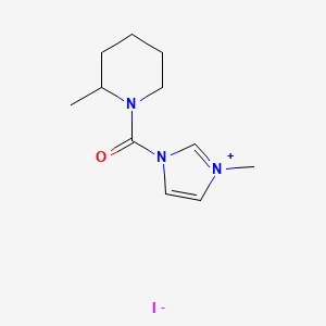 molecular formula C11H18IN3O B2777172 3-methyl-1-(2-methylpiperidine-1-carbonyl)-1H-imidazol-3-ium iodide CAS No. 548763-36-6