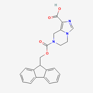molecular formula C22H19N3O4 B2777175 7-(9H-Fluoren-9-ylmethoxycarbonyl)-6,8-dihydro-5H-imidazo[1,5-a]pyrazine-1-carboxylic acid CAS No. 2137822-35-4