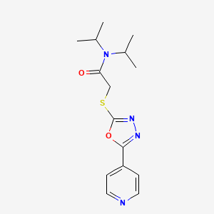 molecular formula C15H20N4O2S B2777176 N,N-diisopropyl-2-((5-(pyridin-4-yl)-1,3,4-oxadiazol-2-yl)thio)acetamide CAS No. 899945-89-2