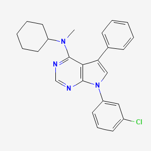 molecular formula C25H25ClN4 B2777180 7-(3-chlorophenyl)-N-cyclohexyl-N-methyl-5-phenyl-7H-pyrrolo[2,3-d]pyrimidin-4-amine CAS No. 477239-56-8