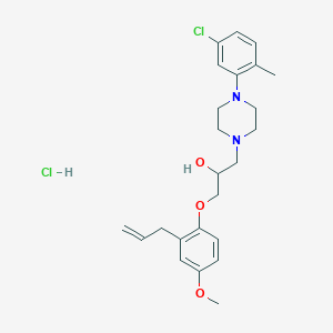 molecular formula C24H32Cl2N2O3 B2777206 1-(2-Allyl-4-methoxyphenoxy)-3-(4-(5-chloro-2-methylphenyl)piperazin-1-yl)propan-2-ol hydrochloride CAS No. 1216850-96-2