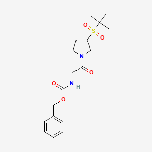 molecular formula C18H26N2O5S B2777208 苄基(2-(3-(叔丁基磺酰)吡咯烷-1-基)-2-氧代乙基)氨基甲酸酯 CAS No. 1797970-78-5