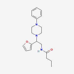 molecular formula C20H27N3O2 B2777210 N-(2-(furan-2-yl)-2-(4-phenylpiperazin-1-yl)ethyl)butyramide CAS No. 887215-74-9