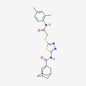 molecular formula C23H28N4O2S2 B2777215 N-[5-[2-(2,4-dimethylanilino)-2-oxoethyl]sulfanyl-1,3,4-thiadiazol-2-yl]adamantane-1-carboxamide CAS No. 392295-58-8