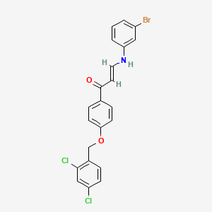 molecular formula C22H16BrCl2NO2 B2777218 (E)-3-(3-溴苯胺基)-1-[4-[(2,4-二氯苯基)甲氧基]苯基]丙-2-烯-1-酮 CAS No. 477889-39-7