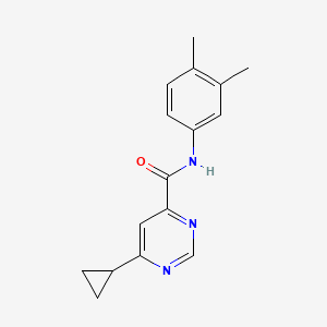 molecular formula C16H17N3O B2777224 6-Cyclopropyl-N-(3,4-dimethylphenyl)pyrimidine-4-carboxamide CAS No. 2380173-72-6