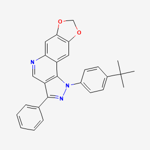 molecular formula C27H23N3O2 B2777226 1-(4-(叔丁基)苯基)-3-苯基-1H-[1,3]二氧杂杂环[4,5-g]吡唑并[4,3-c]喹啉 CAS No. 901044-41-5