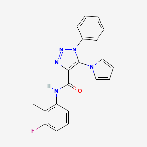 molecular formula C20H16FN5O B2777240 N-(3-fluoro-2-methylphenyl)-1-phenyl-5-(1H-pyrrol-1-yl)-1H-1,2,3-triazole-4-carboxamide CAS No. 1787917-90-1