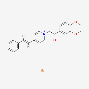 (E)-1-(2-(2,3-dihydrobenzo[b][1,4]dioxin-6-yl)-2-oxoethyl)-4-styrylpyridin-1-ium bromide