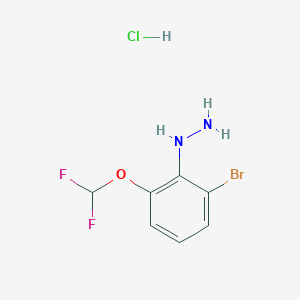 molecular formula C7H8BrClF2N2O B2777256 [2-Bromo-6-(difluoromethoxy)phenyl]hydrazine hydrochloride CAS No. 2061980-67-2