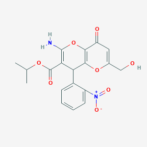 methylethyl 2-amino-6-(hydroxymethyl)-4-(2-nitrophenyl)-8-oxo-4H-pyrano[3,2-b] pyran-3-carboxylate
