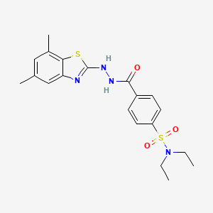4-(2-(5,7-dimethylbenzo[d]thiazol-2-yl)hydrazinecarbonyl)-N,N-diethylbenzenesulfonamide