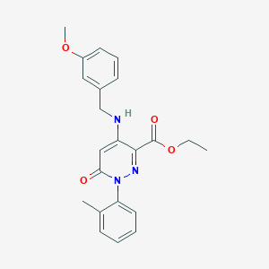 B2777277 Ethyl 4-((3-methoxybenzyl)amino)-6-oxo-1-(o-tolyl)-1,6-dihydropyridazine-3-carboxylate CAS No. 921989-28-8