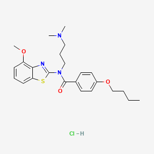molecular formula C24H32ClN3O3S B2777282 4-丁氧基-N-(3-(二甲基氨基)丙基)-N-(4-甲氧基苯并[d]噻唑-2-基)苯甲酰胺盐酸盐 CAS No. 1216460-21-7