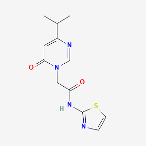molecular formula C12H14N4O2S B2777292 2-(4-异丙基-6-氧代嘧啶-1(6H)-基)-N-(噻唑-2-基)乙酰胺 CAS No. 1202998-06-8