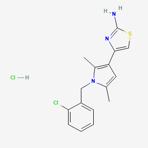 molecular formula C16H17Cl2N3S B2777298 4-[1-(2-氯苯甲基)-2,5-二甲基-1H-吡咯-3-基]-1,3-噻唑-2-胺盐酸盐 CAS No. 1052548-30-7