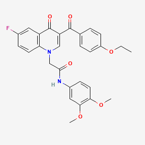 N-(3,4-dimethoxyphenyl)-2-[3-(4-ethoxybenzoyl)-6-fluoro-4-oxoquinolin-1-yl]acetamide