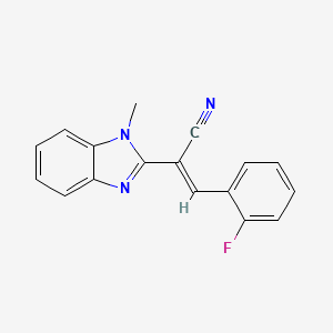 molecular formula C17H12FN3 B2777306 (E)-3-(2-fluorophenyl)-2-(1-methyl-1H-benzo[d]imidazol-2-yl)acrylonitrile CAS No. 385385-21-7