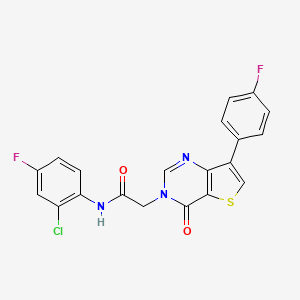 molecular formula C20H12ClF2N3O2S B2777309 N-(2-chloro-4-fluorophenyl)-2-[7-(4-fluorophenyl)-4-oxothieno[3,2-d]pyrimidin-3(4H)-yl]acetamide CAS No. 1207023-25-3