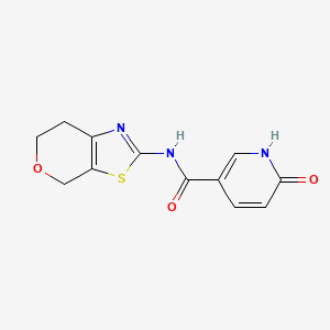 molecular formula C12H11N3O3S B2777311 N-(6,7-dihydro-4H-pyrano[4,3-d]thiazol-2-yl)-6-oxo-1,6-dihydropyridine-3-carboxamide CAS No. 1421484-61-8