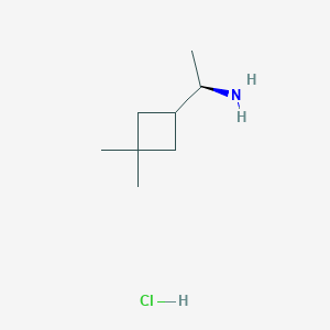 molecular formula C8H18ClN B2777315 (1R)-1-(3,3-Dimethylcyclobutyl)ethanamine;hydrochloride CAS No. 2580096-29-1