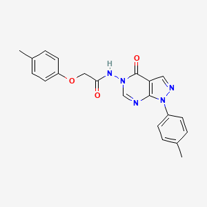 molecular formula C21H19N5O3 B2777317 N-(4-氧代-1-(对甲苯基)-1H-嘧啶并[3,4-d]嘧啶-5(4H)-基)-2-(对甲苯氧基)乙酰胺 CAS No. 900008-18-6