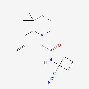 N-(1-Cyanocyclobutyl)-2-(3,3-dimethyl-2-prop-2-enylpiperidin-1-yl)acetamide