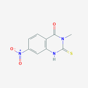 molecular formula C9H7N3O3S B2777326 3-Methyl-7-nitro-2-sulfanyl-3,4-dihydroquinazolin-4-one CAS No. 926218-64-6
