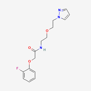 molecular formula C15H18FN3O3 B2777331 N-(2-(2-(1H-pyrazol-1-yl)ethoxy)ethyl)-2-(2-fluorophenoxy)acetamide CAS No. 2034389-32-5