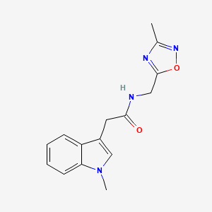 B2777334 N-((3-methyl-1,2,4-oxadiazol-5-yl)methyl)-2-(1-methyl-1H-indol-3-yl)acetamide CAS No. 1234882-45-1
