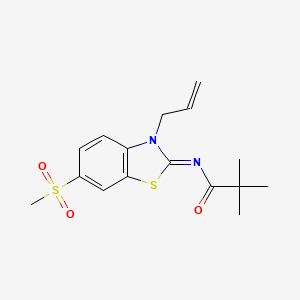(Z)-N-(3-allyl-6-(methylsulfonyl)benzo[d]thiazol-2(3H)-ylidene)pivalamide