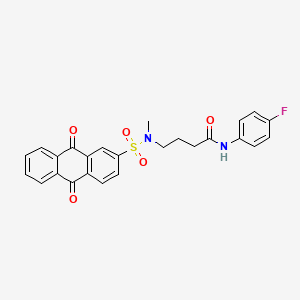 N-(4-fluorophenyl)-4-(N-methyl-9,10-dioxo-9,10-dihydroanthracene-2-sulfonamido)butanamide