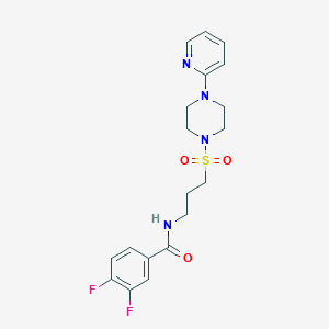 molecular formula C19H22F2N4O3S B2777354 3,4-二氟-N-(3-((4-(吡啶-2-基)哌嗪-1-基)磺酰基)丙基)苯甲酰胺 CAS No. 1021220-57-4