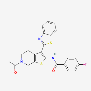 N-(6-acetyl-3-(benzo[d]thiazol-2-yl)-4,5,6,7-tetrahydrothieno[2,3-c]pyridin-2-yl)-4-fluorobenzamide