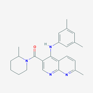 molecular formula C24H28N4O B2777360 N-(3,5-dimethylphenyl)-7-methyl-3-(2-methylpiperidine-1-carbonyl)-1,8-naphthyridin-4-amine CAS No. 1251564-88-1