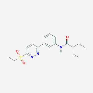 molecular formula C18H23N3O3S B2777361 2-ethyl-N-(3-(6-(ethylsulfonyl)pyridazin-3-yl)phenyl)butanamide CAS No. 1005305-42-9