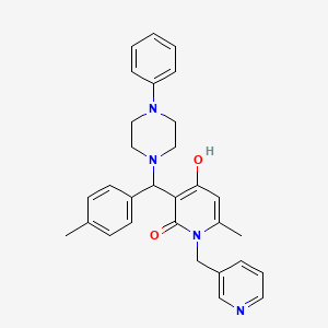 4-hydroxy-6-methyl-3-((4-phenylpiperazin-1-yl)(p-tolyl)methyl)-1-(pyridin-3-ylmethyl)pyridin-2(1H)-one