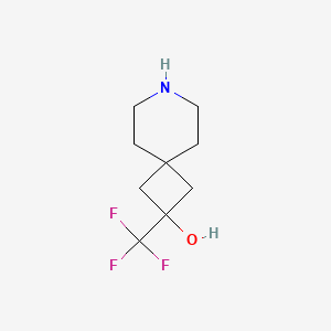 molecular formula C9H14F3NO B2777376 2-(Trifluoromethyl)-7-azaspiro[3.5]nonan-2-ol CAS No. 1251922-79-8