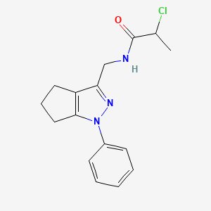 2-Chloro-N-[(1-phenyl-5,6-dihydro-4H-cyclopenta[c]pyrazol-3-yl)methyl]propanamide