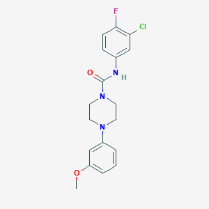 molecular formula C18H19ClFN3O2 B277739 N-(3-chloro-4-fluorophenyl)-4-(3-methoxyphenyl)-1-piperazinecarboxamide 