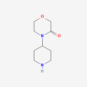molecular formula C9H16N2O2 B2777393 3-吗啉酮, 4-(4-哌啶基)- CAS No. 841202-48-0