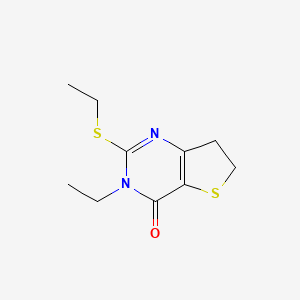 molecular formula C10H14N2OS2 B2777398 3-Ethyl-2-ethylsulfanyl-6,7-dihydrothieno[3,2-d]pyrimidin-4-one CAS No. 869076-24-4
