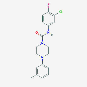 molecular formula C18H19ClFN3O B277740 N-(3-chloro-4-fluorophenyl)-4-(3-methylphenyl)-1-piperazinecarboxamide 