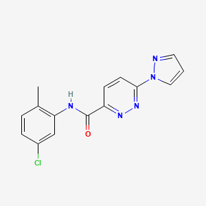 molecular formula C15H12ClN5O B2777400 N-(5-chloro-2-methylphenyl)-6-(1H-pyrazol-1-yl)pyridazine-3-carboxamide CAS No. 1351594-90-5