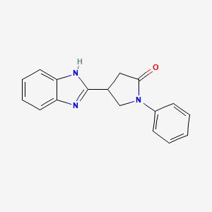molecular formula C17H15N3O B2777409 4-(1H-苯并咪唑-2-基)-1-苯基吡咯啉-2-酮 CAS No. 380561-11-5